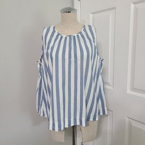 Madewell blue and white stripes sleeveless top size M  *C7